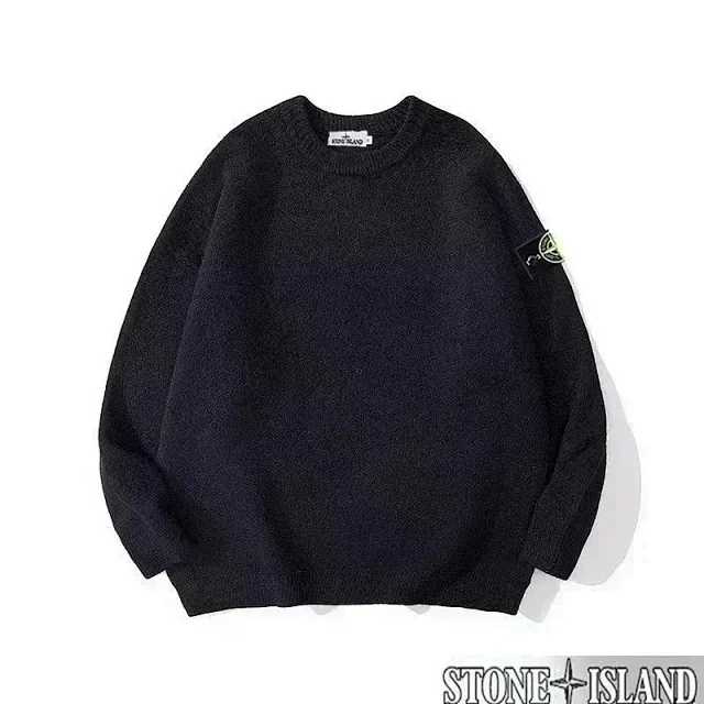 Stone Island Knitwear Ribbed crewneck knit sweater with compass sleeve badge product detail image 16
