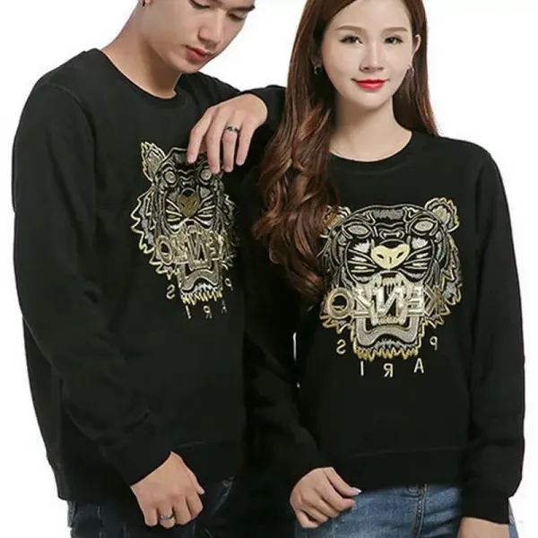 Kenzo Tiger Embroidered Black Hoodie - 3