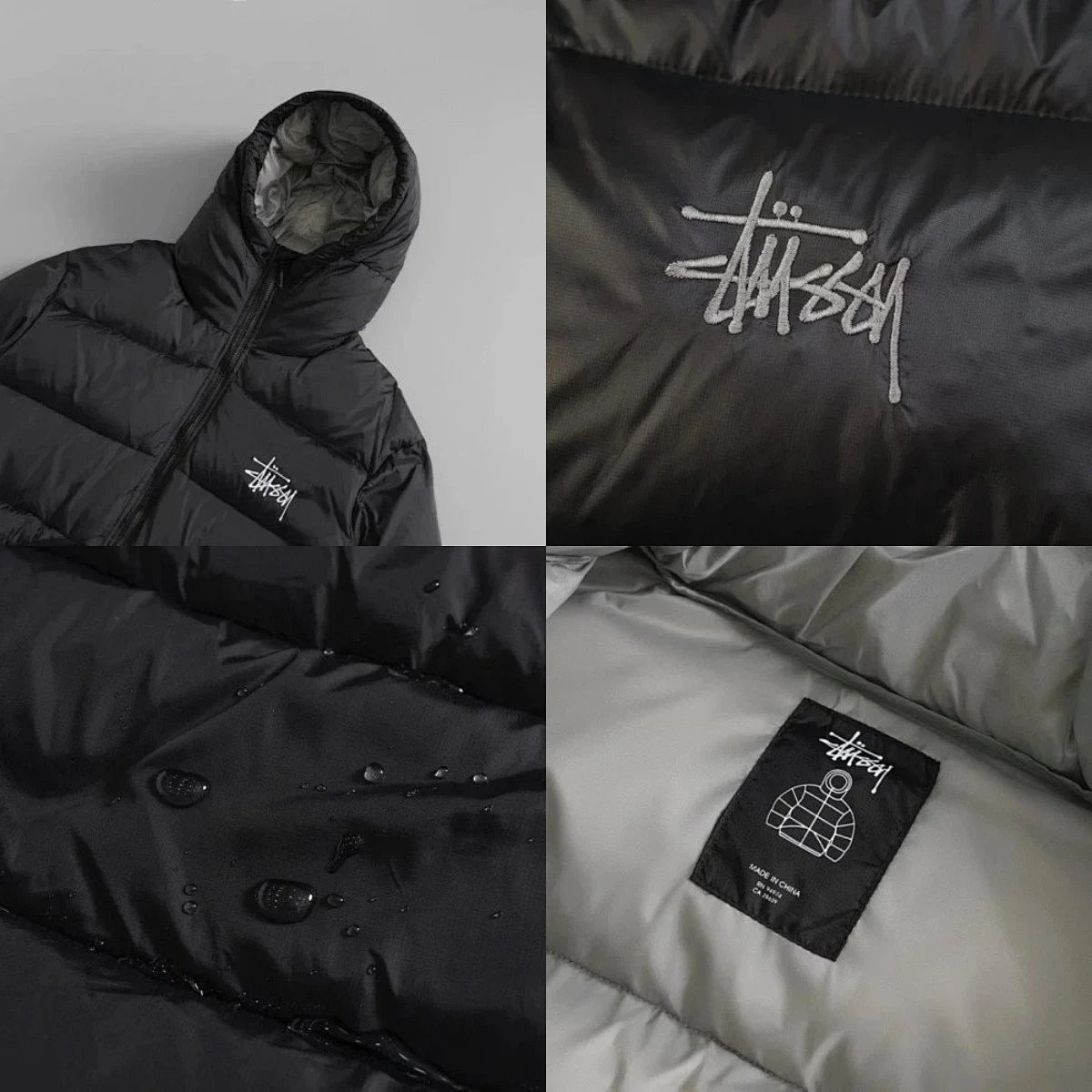 Stussy Puffer Jacket Off-White with Lime Green Lining Down Jacket product detail 10 in Litbuy spreadsheet finds