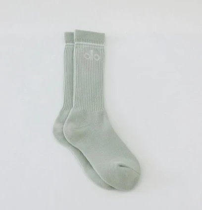 Alo Yoga Ribbed Crew Socks Sage Green Socks