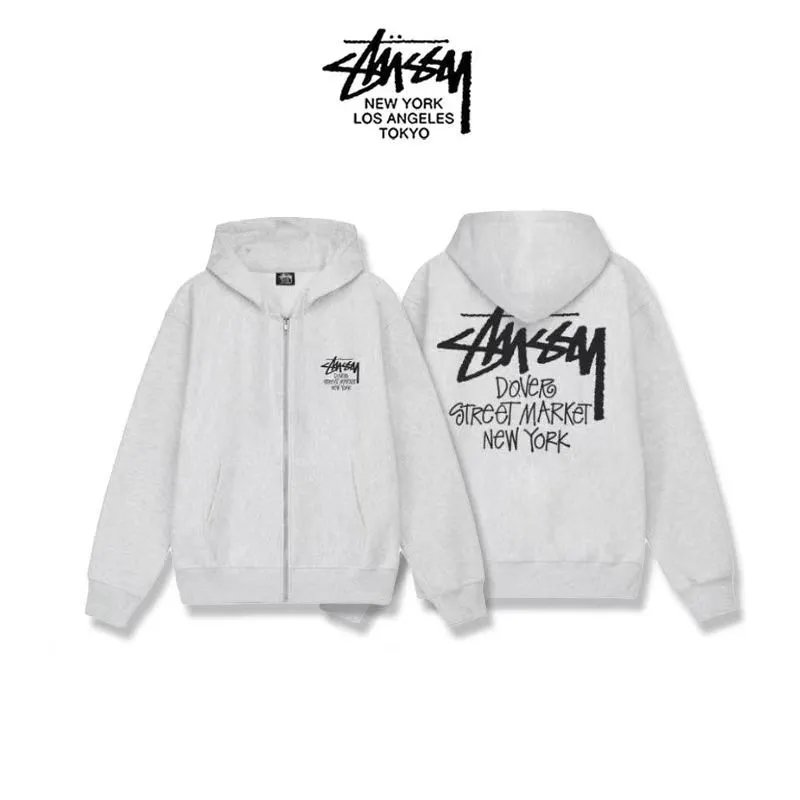 Stüssy Shanghai Zip-Up Hoodie White - 13