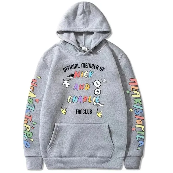 Design Heart Bird Print Hoodie White - 12