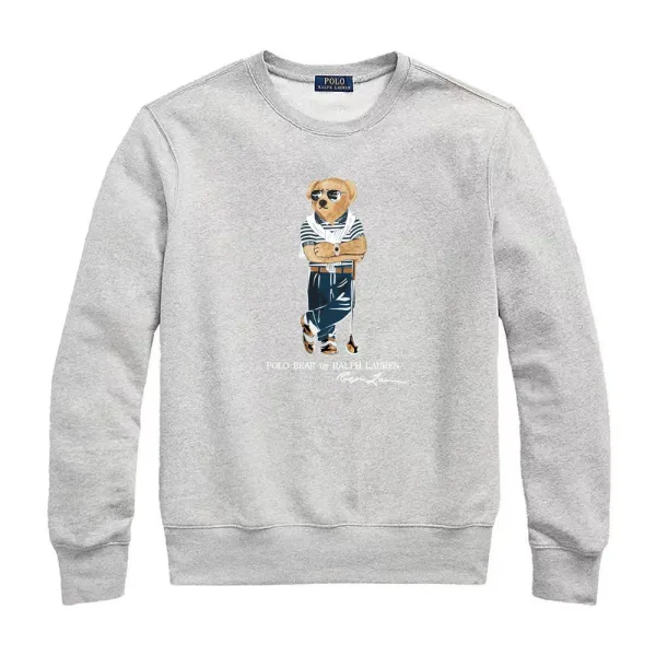 Polo Ralph Lauren Polo Bear Graphic Heather Gray Hoodie - 15