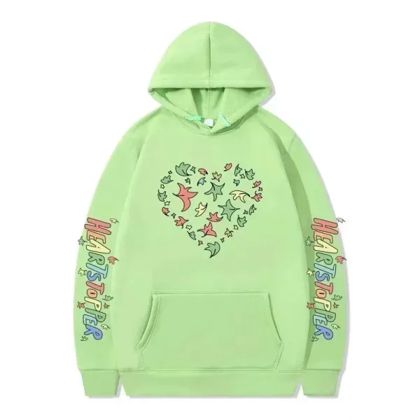 Design Heart Bird Print Hoodie White - 15