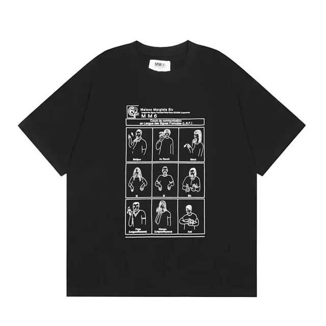 Maison Margiela T-Shirts Graphic Logo Print Crew-Neck product detail image 13