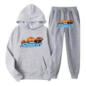 Design Shooter Graphic Hoodie and Sweatpants Set Beige - 10