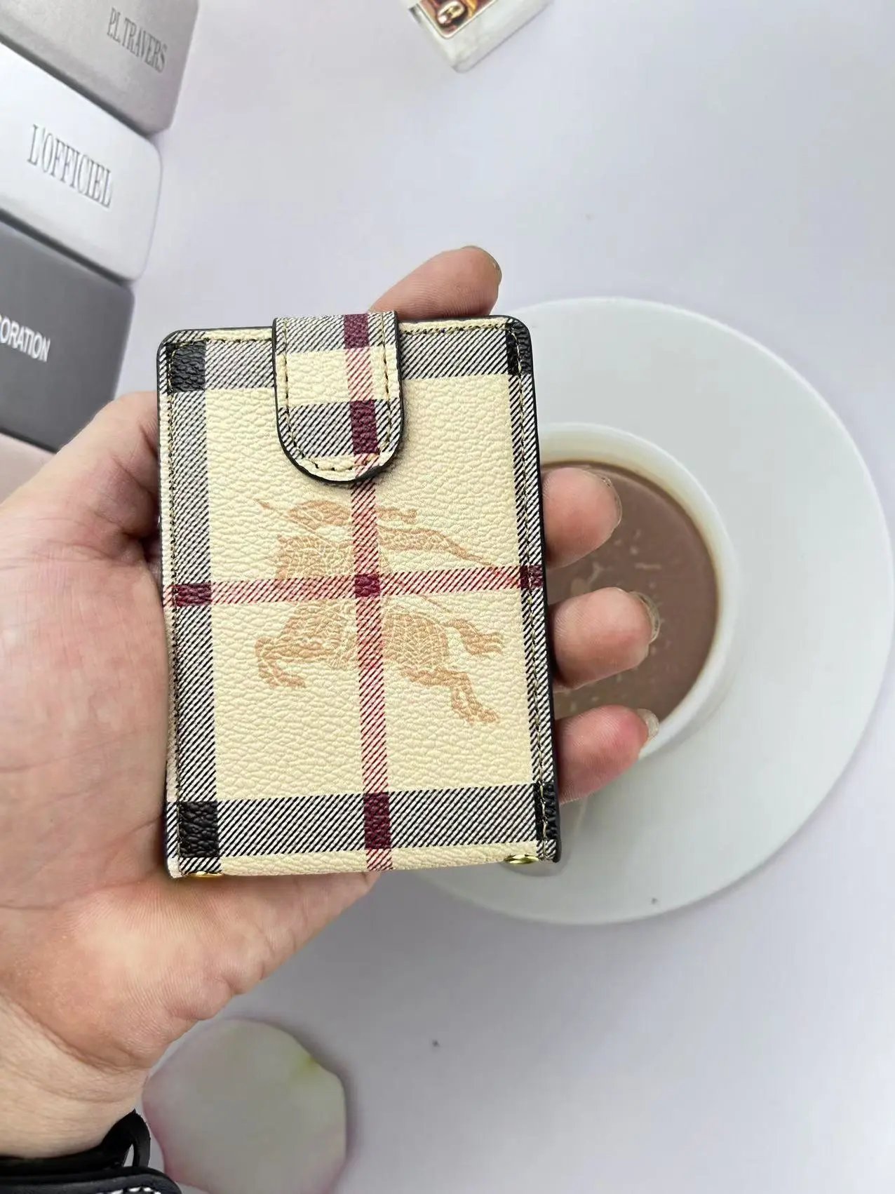 Gucci GG Marmont Card Holder Beige Canvas Wallet - 13