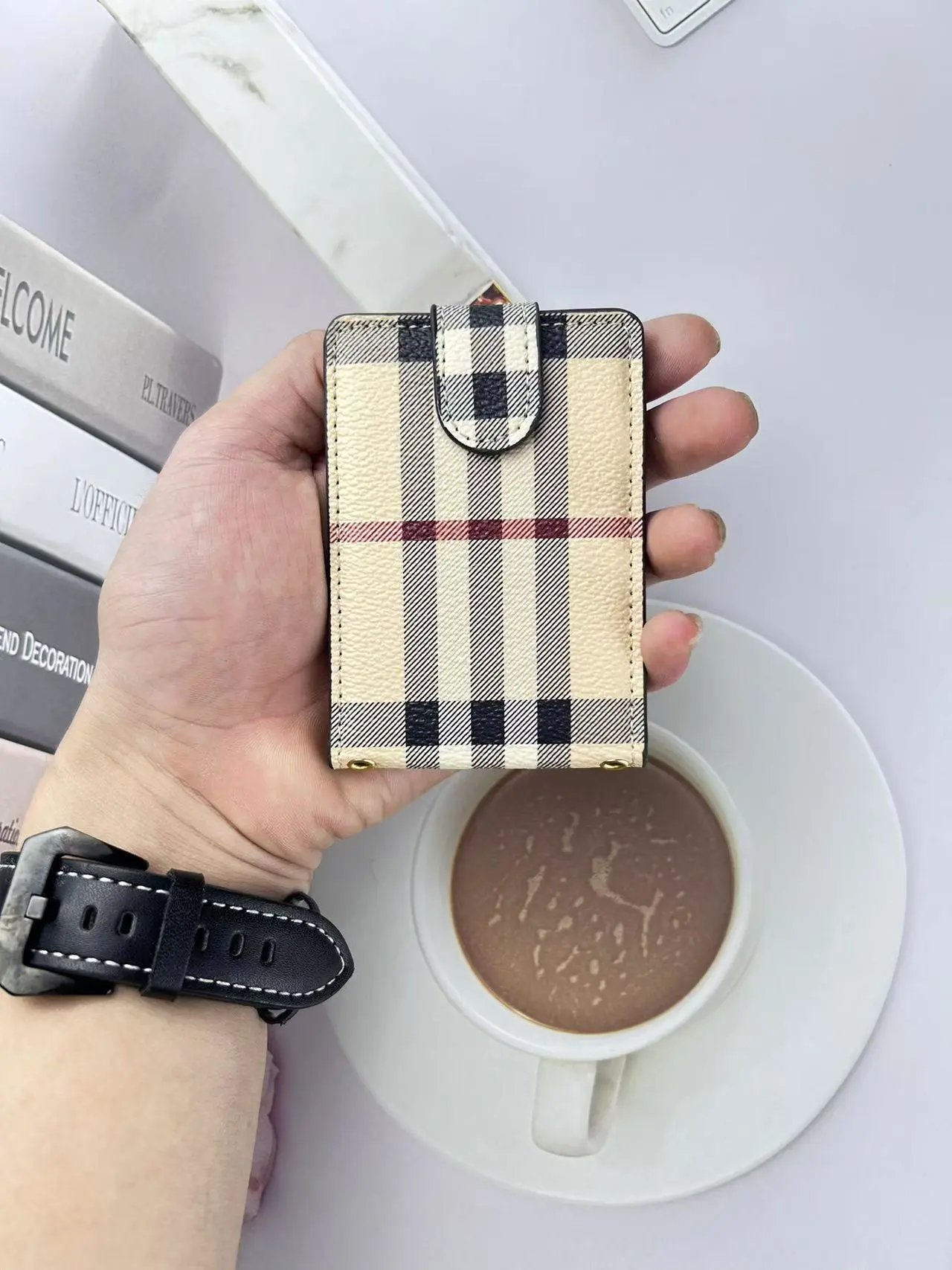 Gucci GG Marmont Card Holder Beige Canvas Wallet - 12