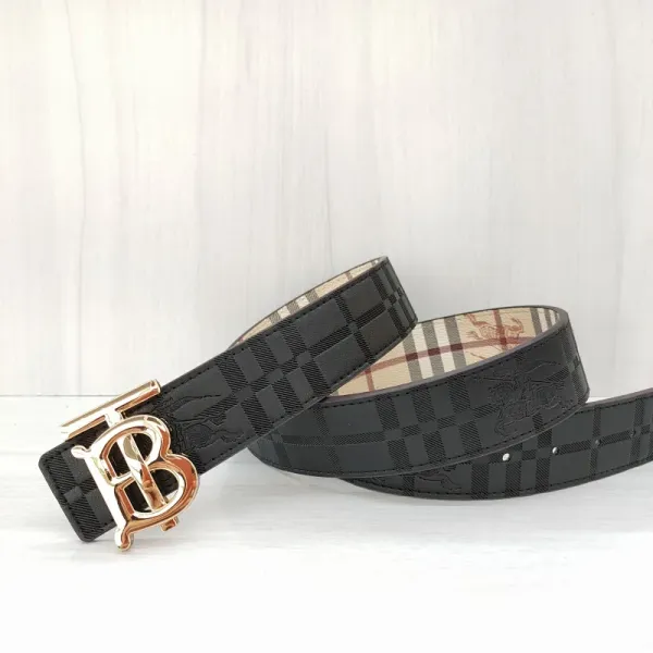 Burberry Classic Check Horseferry Buckle Belt Beige Plaid Belt - 16