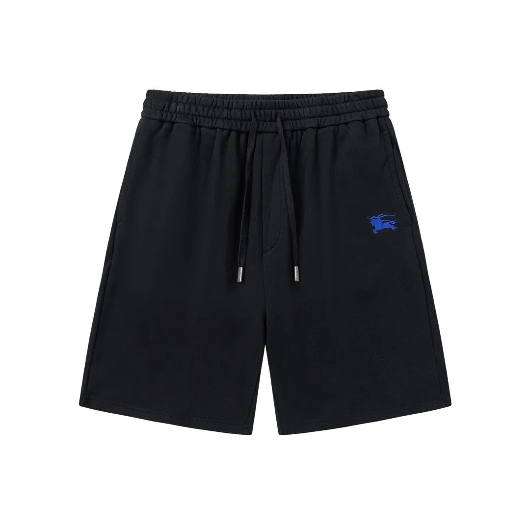 Burberry Black Equestrian Knight Embroidered Sweat Shorts - rep szorty