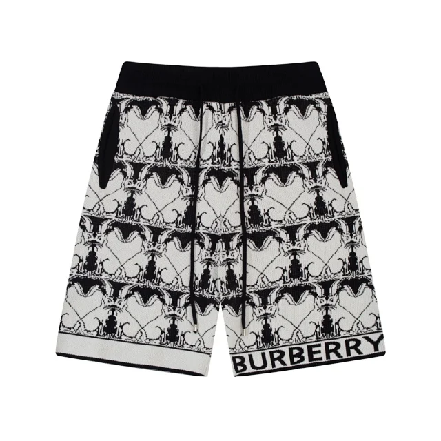 Burberry Shorts Drawstring with Equestrian Knight and check details product detail image 11