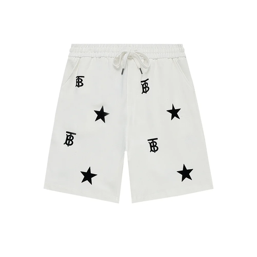 Burberry TB Monogram & Star Print Cotton Sweat Shorts