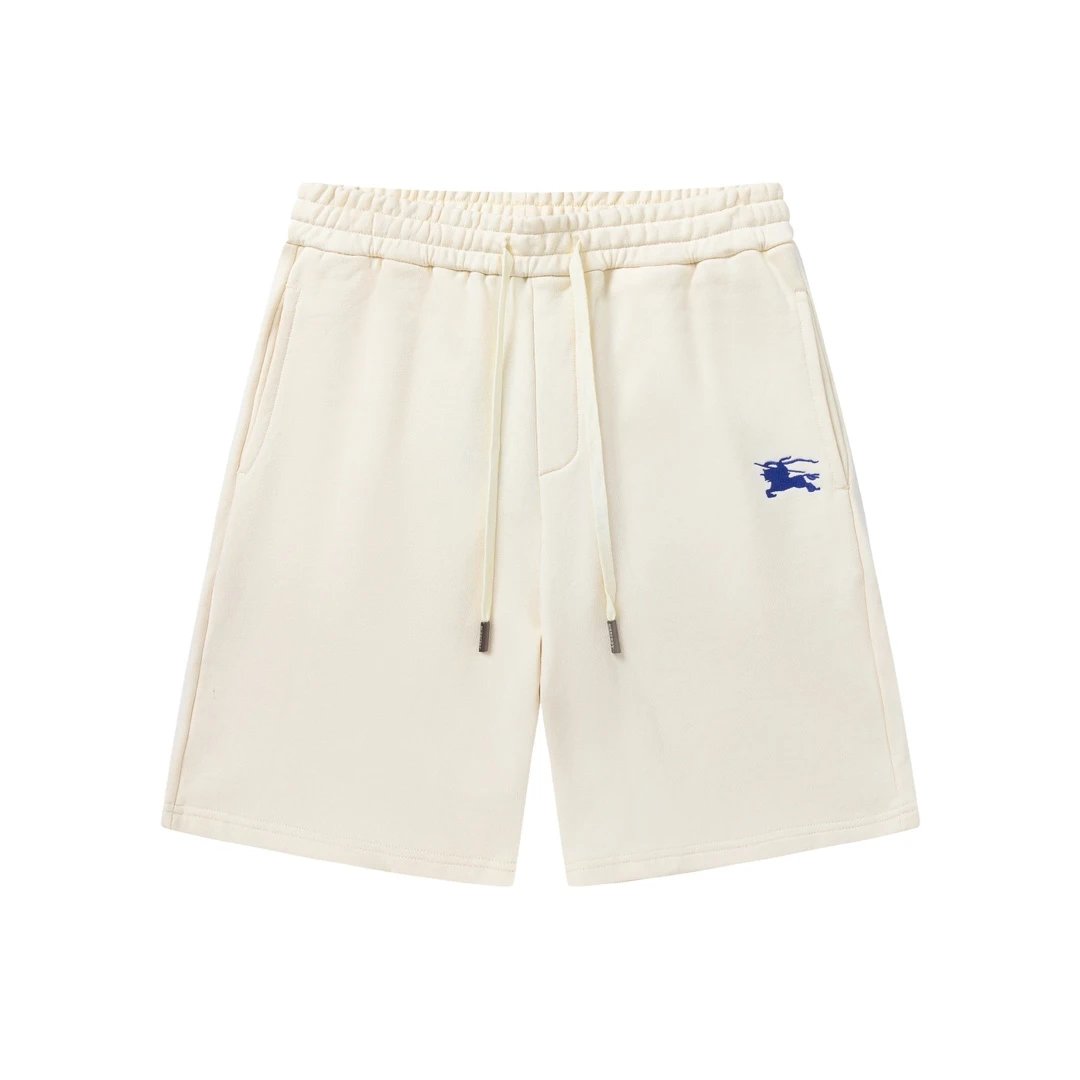 Burberry Cream Equestrian Knight Logo Sweat Shorts - rep szorty