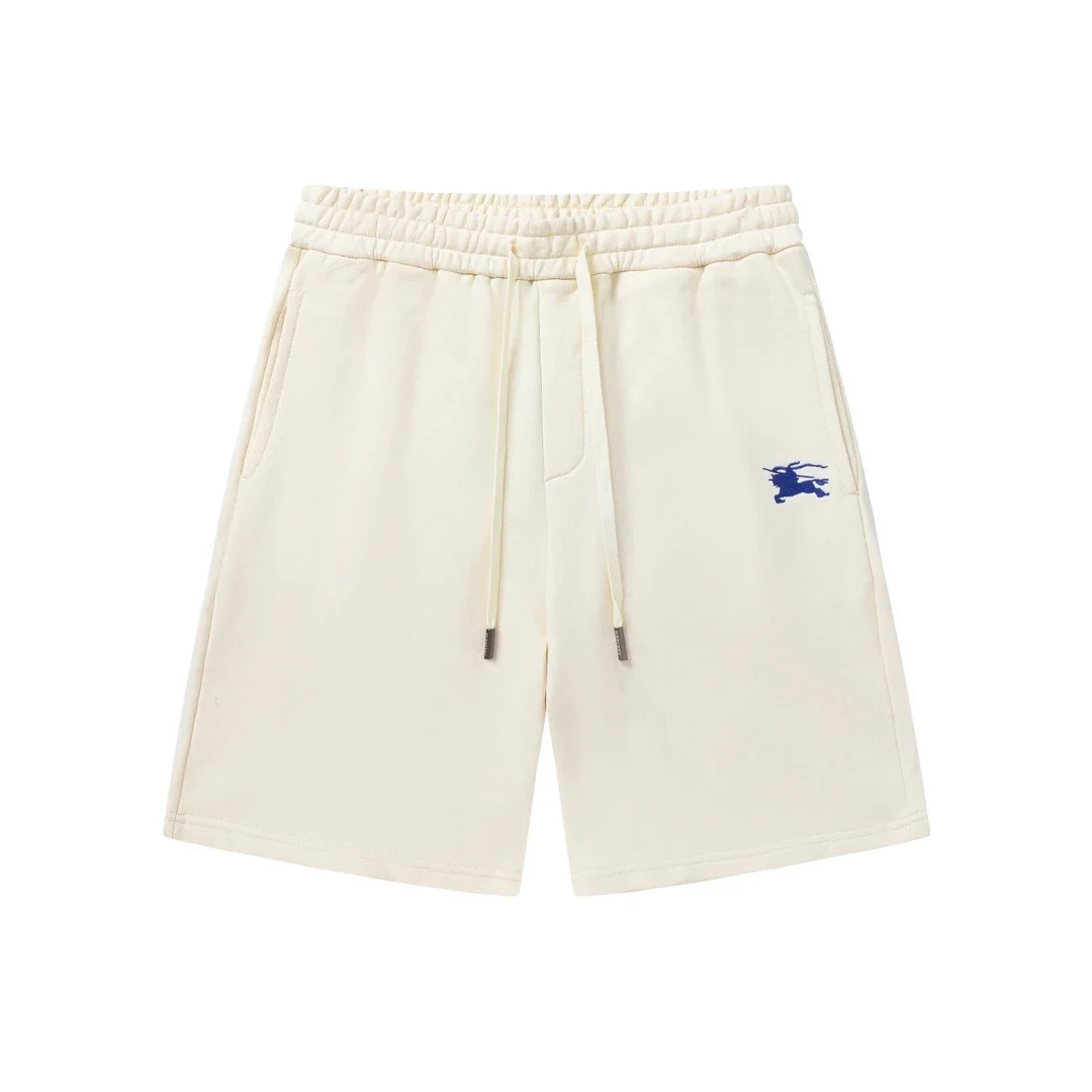 Burberry Cream Equestrian Knight Logo Sweat Shorts