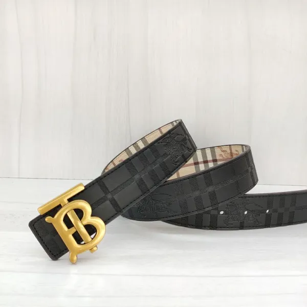 Burberry Classic Check Horseferry Buckle Belt Beige Plaid Belt - 15