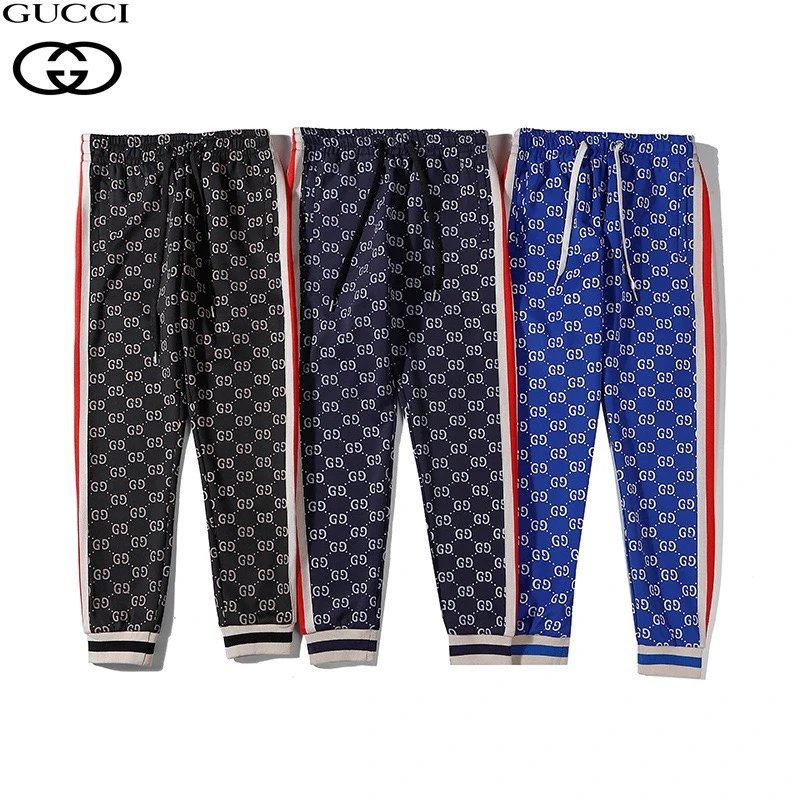 Gucci Track Pants Black with Pink and White Stripes Sweatpants - 13