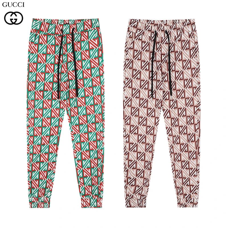 Gucci Track Pants Black with Pink and White Stripes Sweatpants - 12