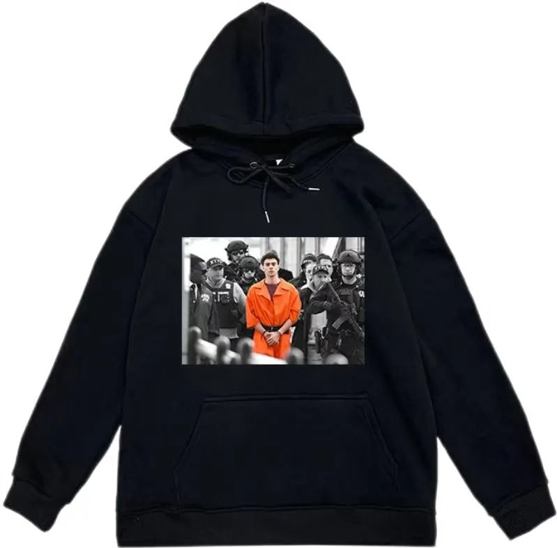 Design Luigi Mangione Portrait Black Hoodie - 15