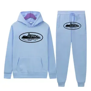 Design Shooter Graphic Hoodie and Sweatpants Set Beige - 13