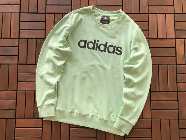 Adidas Logo Crewneck Sweatshirt Mint Green Hoodie - 1