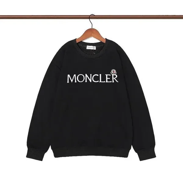 Moncler Logo-Embroidered Black Crewneck Sweater - 11