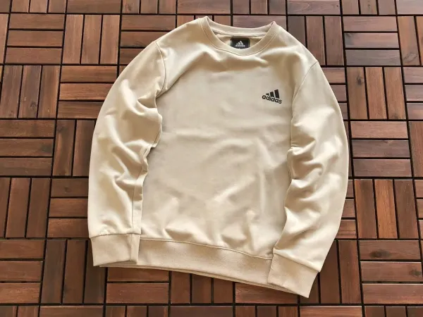 Adidas Classic Crewneck Beige Sweatshirt Sweater - 1
