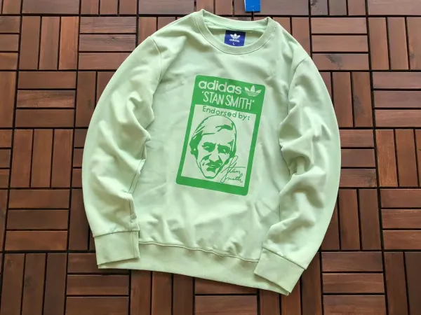 Adidas Originals Stan Smith Graphic Crewneck Sweatshirt Mint Green Hoodie - 1