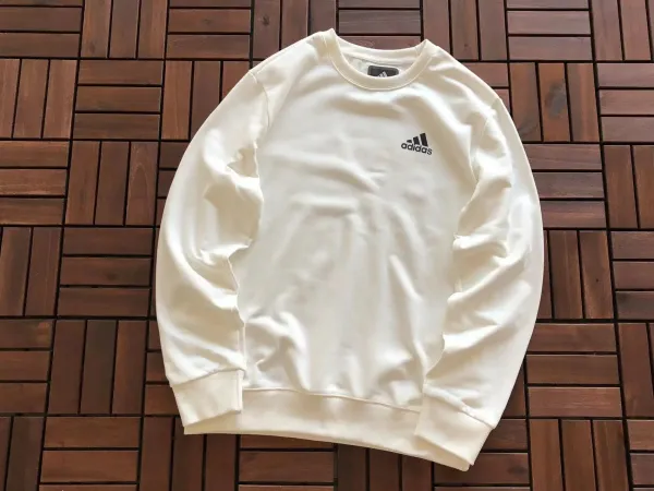 Adidas Classic Crewneck Sweatshirt Off-White Sweater - 1