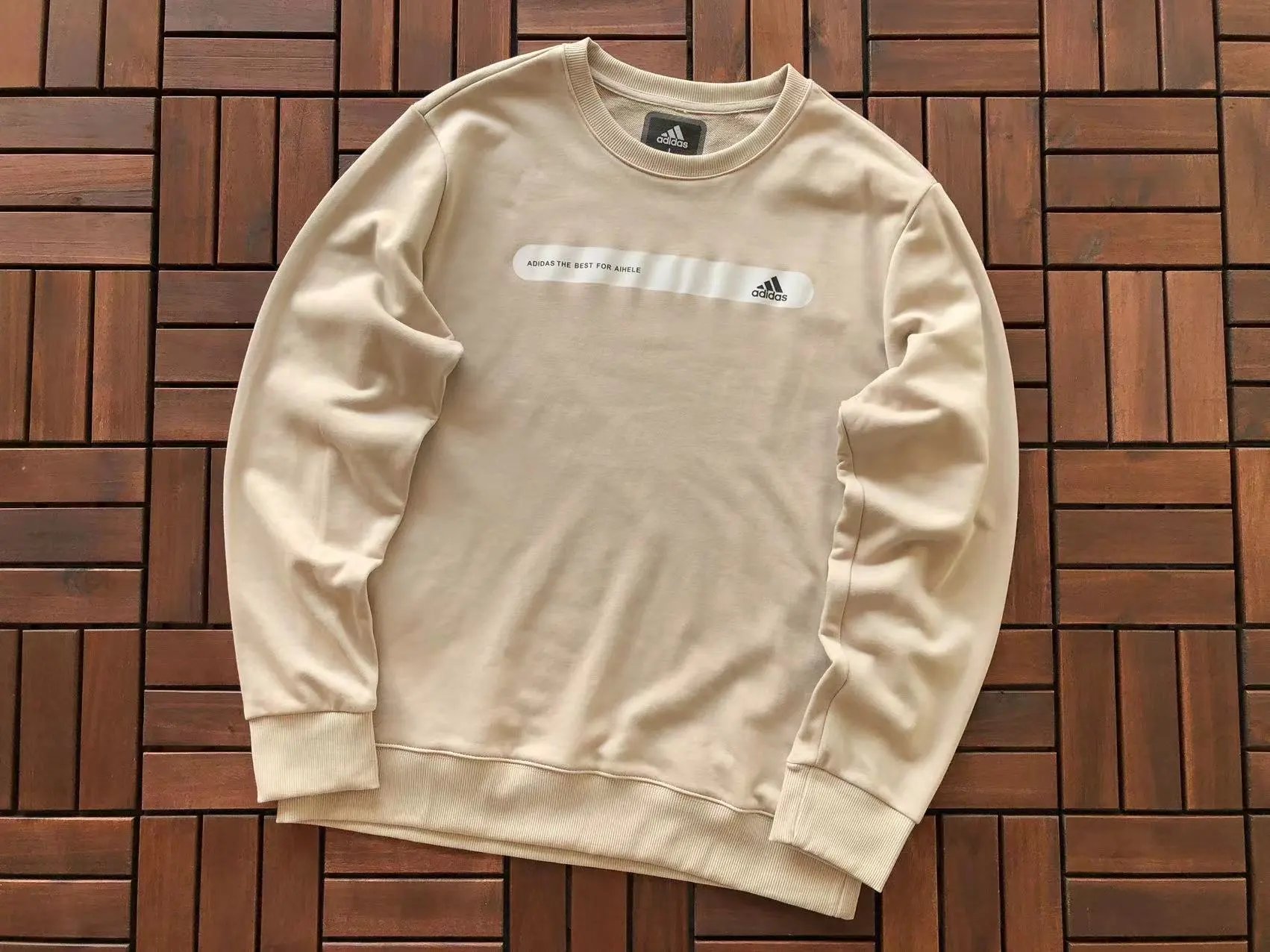 Adidas Sweatshirt Beige Streetwear Hoodie