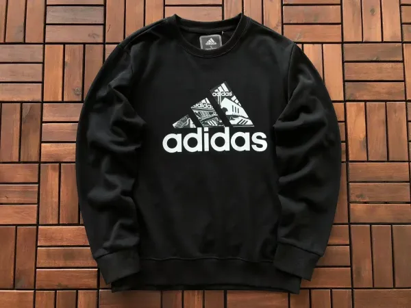 Adidas Classic Crewneck Sweatshirt Off-White Sweater - 6