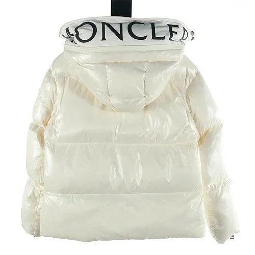 Moncler Maya Black Glossy Down Jacket with White Chevron Sleeve - 12