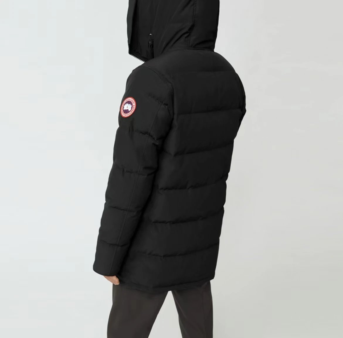 Moncler Maya Black Glossy Down Jacket with White Chevron Sleeve - 4