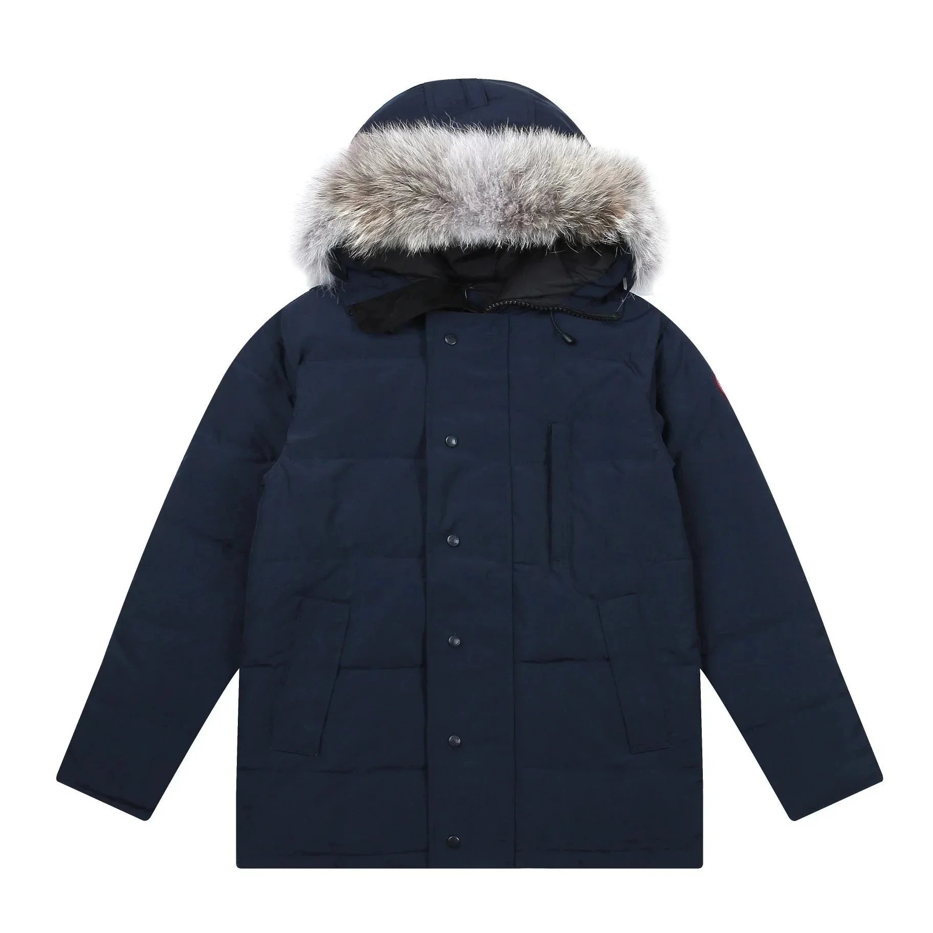 Moncler Maya Black Glossy Down Jacket with White Chevron Sleeve - 8