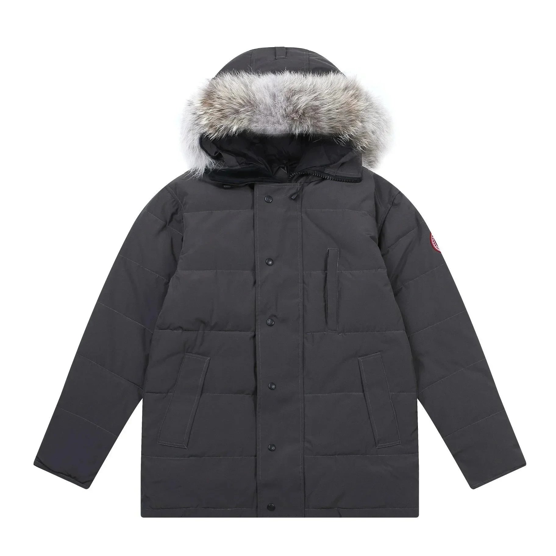 Moncler Maya Black Glossy Down Jacket with White Chevron Sleeve - 7