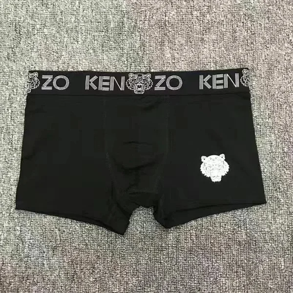KENZO Men's Boxer Briefs — Black with Tiger Head Motif