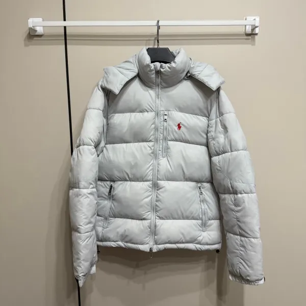 Polo Ralph Lauren Puffer Jacket Light Gray Down-Jacket - 1