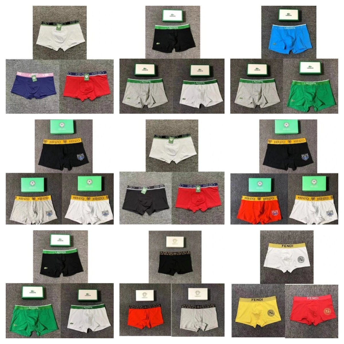 Lacoste, Kenzo, Versace, Fendi