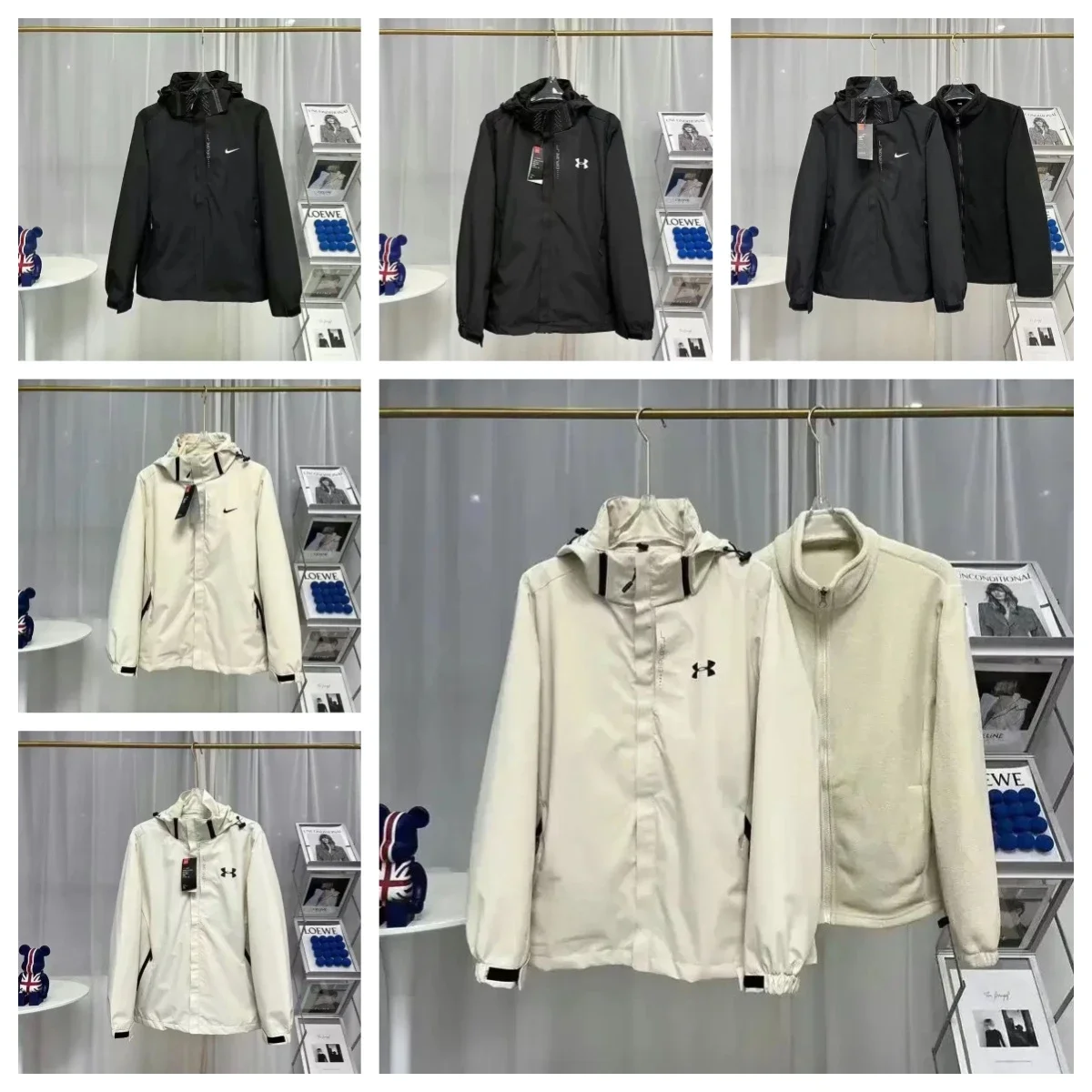 Nike and Under Armour Hooded Jackets [Black & Cream Colors Available]