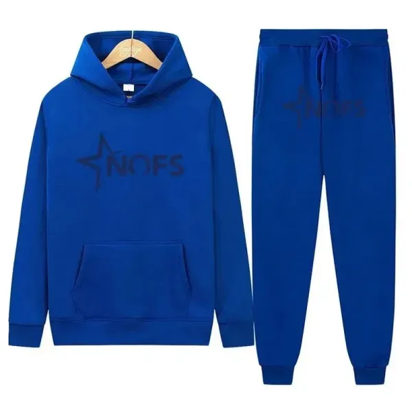NOFS Star Logo Blue Hoodie and Sweatpants Set - 1