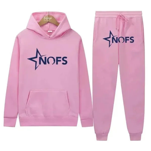 NOFS Star Logo Pink Hoodie and Sweatpants Set - 1