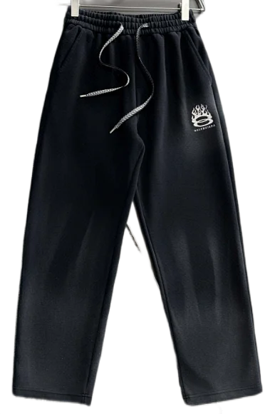 Balenciaga Trousers Logo-print wide-leg sweatpants product detail image 15