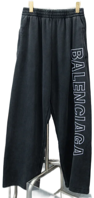 Balenciaga Trousers Logo-print wide-leg sweatpants product detail image 4