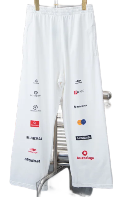 Balenciaga Trousers Logo-print wide-leg sweatpants product detail image 2