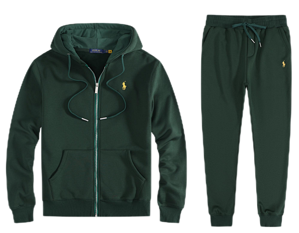 Polo Ralph Lauren Classic Zip-Up Hoodie and Jogger Set Forest Green Tracksuit product listing in Litbuy spreadsheet finds