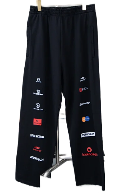 Balenciaga Trousers Logo-print wide-leg sweatpants product detail image 3