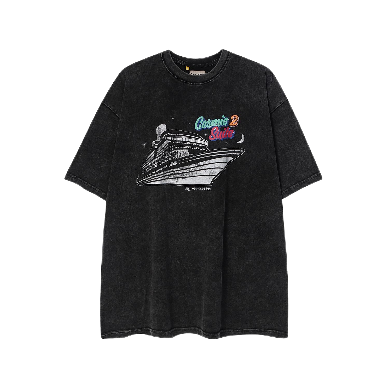 Lanvin Paris 1889 Palm Tree Graphic Washed Gray T-Shirt - 16