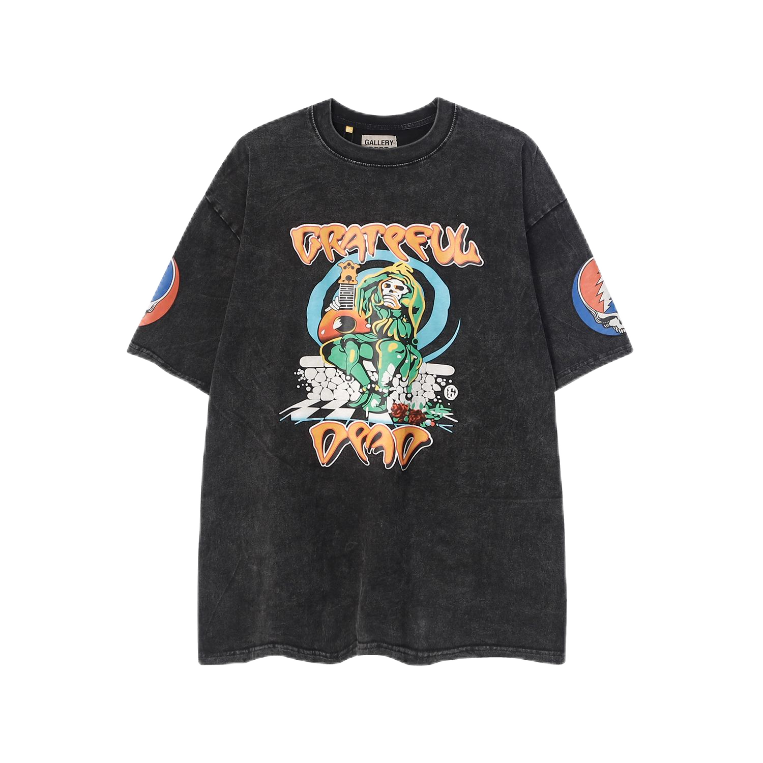 Lanvin Paris 1889 Palm Tree Graphic Washed Gray T-Shirt - 15