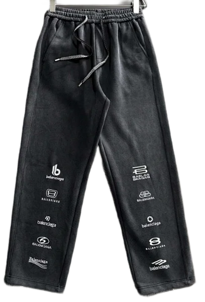 Balenciaga Trousers Logo-print wide-leg sweatpants product detail image 17