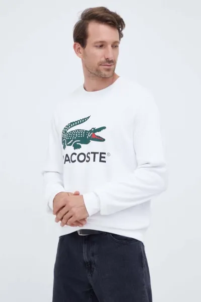 Lacoste Classic Crocodile Embroidered Beige Sweatshirt - 6
