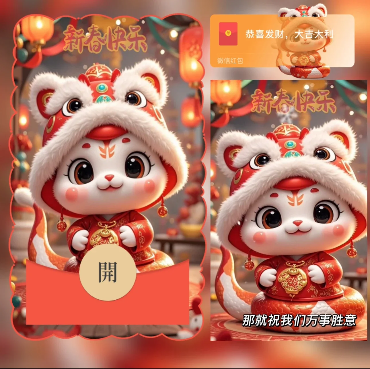 【卡密兑换】微信红包封面『蛇年顺遂/异形动态』官方卡密丨端内兑换丨24小时自助提卡！